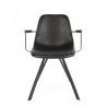 Fauteuil d'intérieur Tucson, assise et dossier en similicuir, et pieds en métal