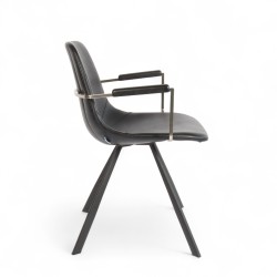 Fauteuil d'intérieur Tucson, assise et dossier en similicuir, et pieds en métal
