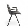 Fauteuil d'intérieur Tucson, assise et dossier en similicuir, et pieds en métal