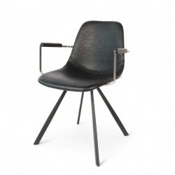 Fauteuil d'intérieur Tucson, assise et dossier en similicuir, et pieds en métal