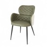 Fauteuil d'intérieur Roma en similicuir et tissu Vert Bistromania. Pieds en métal