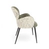 Fauteuil d'intérieur Roma en similicuir et tissu Vert Bistromania. Pieds en métal