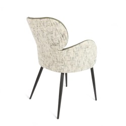 Fauteuil d'intérieur Roma en similicuir et tissu Vert Bistromania. Pieds en métal