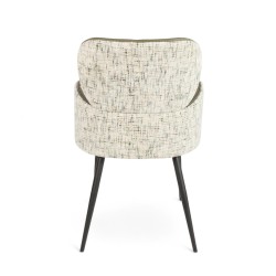 Fauteuil d'intérieur Roma en similicuir et tissu Vert Bistromania. Pieds en métal