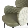 Fauteuil d'intérieur Roma en similicuir et tissu Vert Bistromania. Pieds en métal