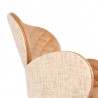 Fauteuil d'intérieur Roma en similicuir et tissu Marron Bistromania. Pieds en métal