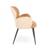 Fauteuil d'intérieur Roma en similicuir et tissu Marron Bistromania. Pieds en métal