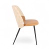 Chaise d'intérieur VERONE Similicuir Marron et Tissu Gris. Pieds en métal