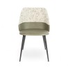 Chaise d'intérieur VERONE Similicuir Vert et Tissu Gris. Pieds en métal