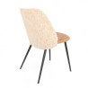 Chaise d'intérieur VERONE Similicuir Marron et Tissu Gris. Pieds en métal