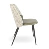 Chaise d'intérieur VERONE Similicuir Vert et Tissu Gris. Pieds en métal