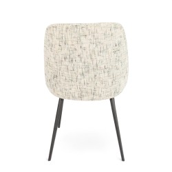 Chaise d'intérieur VERONE Similicuir Vert et Tissu Gris. Pieds en métal