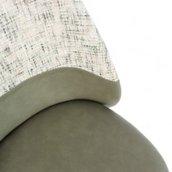 Chaise d'intérieur VERONE Similicuir Vert et Tissu Gris. Pieds en métal