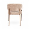 Fauteuil d'intérieur CAPRI couleur taupe, pieds en métal couleur cuivré