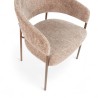 Fauteuil d'intérieur CAPRI couleur taupe, pieds en métal couleur cuivré