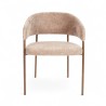 Fauteuil d'intérieur CAPRI couleur taupe, pieds en métal couleur cuivré