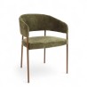 Fauteuil d'intérieur CAPRI couleur vert, pieds en métal couleur cuivré