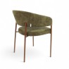Fauteuil d'intérieur CAPRI couleur vert, pieds en métal couleur cuivré
