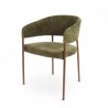 Fauteuil d'intérieur CAPRI couleur vert, pieds en métal couleur cuivré