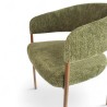 Fauteuil d'intérieur CAPRI couleur vert, pieds en métal couleur cuivré