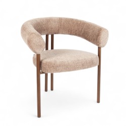 Fauteuil d'intérieur COME couleur Beige, pieds en métal couleur cuivré