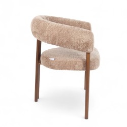 Fauteuil d'intérieur COME couleur Beige, pieds en métal couleur cuivré