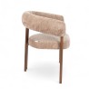 Fauteuil d'intérieur COME couleur Beige, pieds en métal couleur cuivré
