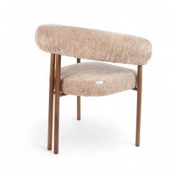 Fauteuil d'intérieur COME couleur Beige, pieds en métal couleur cuivré