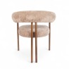 Fauteuil d'intérieur COME couleur Beige, pieds en métal couleur cuivré