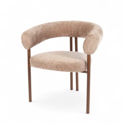 Fauteuil d'intérieur COME couleur Beige, pieds en métal couleur cuivré