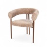 Fauteuil d'intérieur COME couleur Beige, pieds en métal couleur cuivré