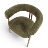 Fauteuil d'intérieur COME couleur Vert, pieds en métal couleur cuivré
