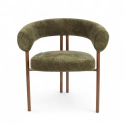 Fauteuil d'intérieur COME couleur Vert, pieds en métal couleur cuivré