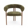 Fauteuil d'intérieur COME couleur Vert, pieds en métal couleur cuivré