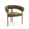 Fauteuil d'intérieur COME couleur Vert, pieds en métal couleur cuivré