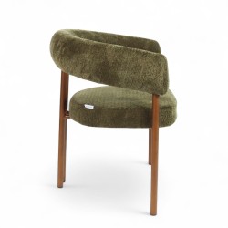 Fauteuil d'intérieur COME couleur Vert, pieds en métal couleur cuivré
