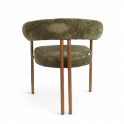 Fauteuil d'intérieur COME couleur Vert, pieds en métal couleur cuivré