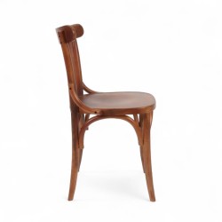 chaise de bistrot chatelet bois foncé dossier courbé à barreaux style thonet