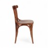chaise de bistrot chatelet bois foncé dossier courbé à barreaux style thonet
