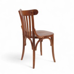 chaise de bistrot chatelet bois foncé dossier courbé à barreaux style thonet