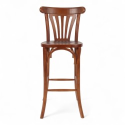 chaise de comptoir parisien en bois foncé HALLES esprit thonet chaise chr