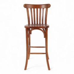Chaise de bar troquet châtelet bois foncé. Chaise haute en bois bistrot paris