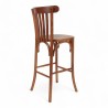 Chaise de bar baumann châtelet bois foncé. Chaise haute en bois bistrot paris