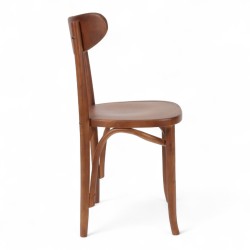 Chaise d'intérieur bistrot halles bois foncé. Chaise en bois bistrot paris