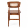 Chaise d'intérieur bistrot halles bois foncé et cannage naturel. Chaise en bois bistrot paris