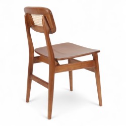 Chaise de salle à manger odense bois foncé et cannage naturel. Chaise en bois bistrot paris