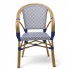 fauteuil de terrasse restaurant lazare textilene bleu structure alu couleur rotin chr