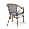 fauteuil de terrasse restaurant lazare textilene bleu structure alu couleur rotin
