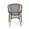 fauteuil de terrasse restaurant lazare textilene bleu structure alu couleur rotin