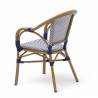 fauteuil de terrasse boulangerie lazare textilene bleu structure alu couleur rotin chr
